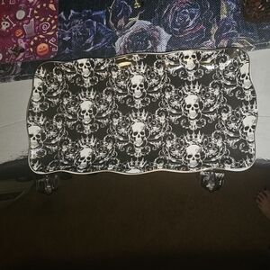 Skull Patterned Black and White Decorative Tray